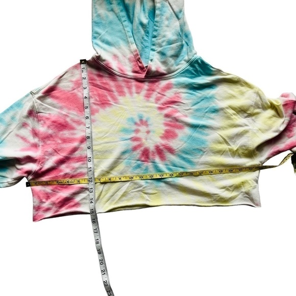 FOREVER 21 Active Tie Dye Crop Oversize Pullover Hoodie Long Sleeve Size XS - Picture 7 of 10